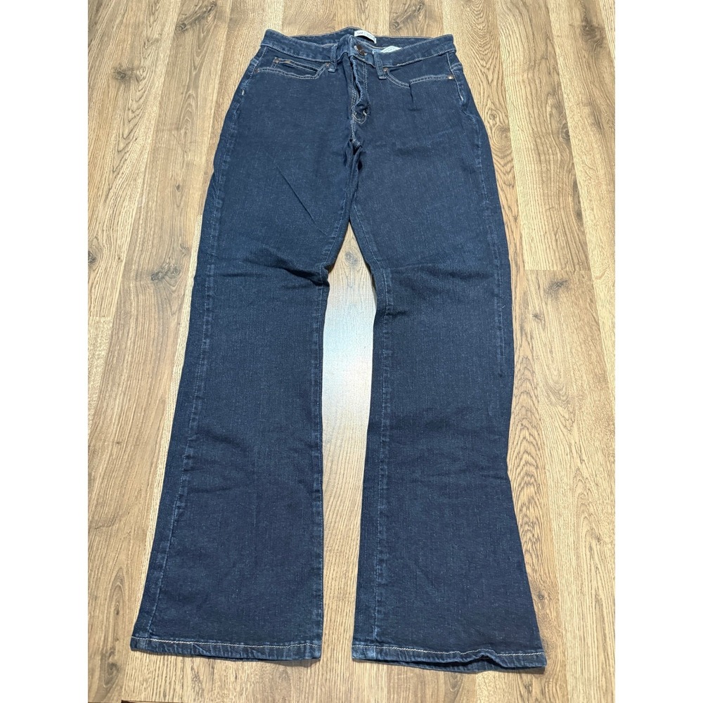 Lee Bootcut Jeans Womens 8 Short Dark Wash Indigo Denim Stretch Excellent Used